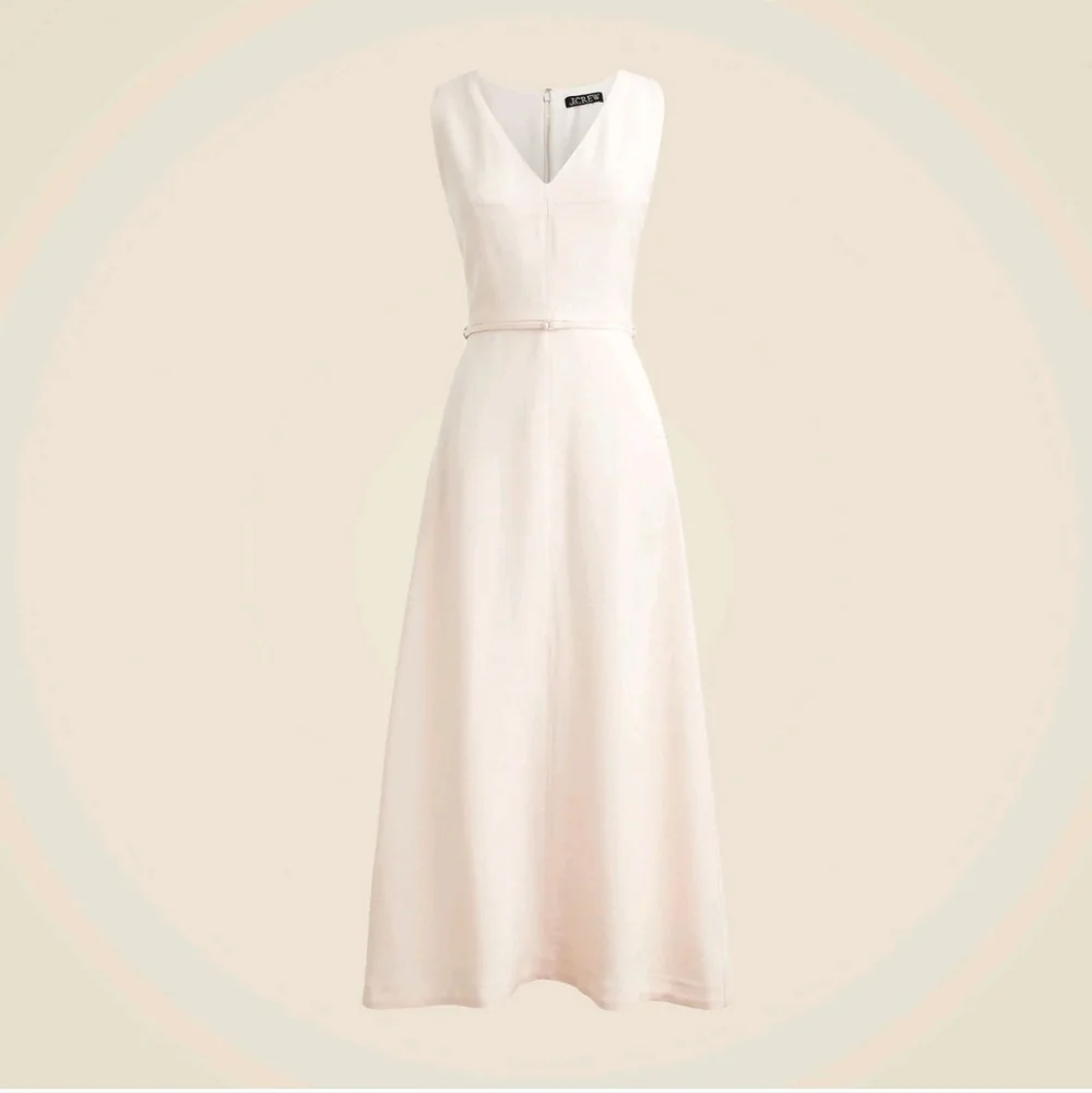 J. Crew Mathilde V-Neck Dress In Summer Linen